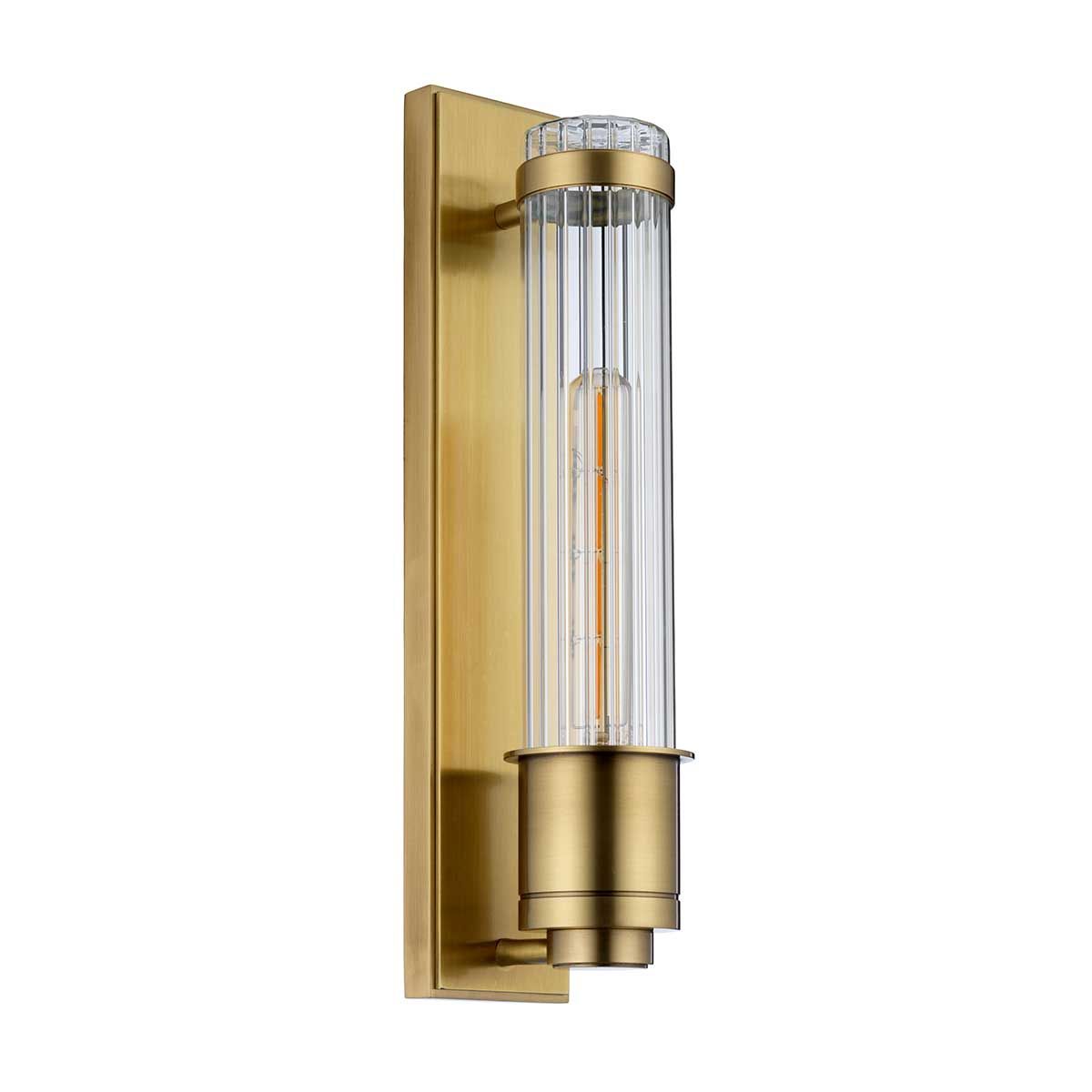 Quintiesse Wellington Single Bathroom Wall Light - Aged Brass