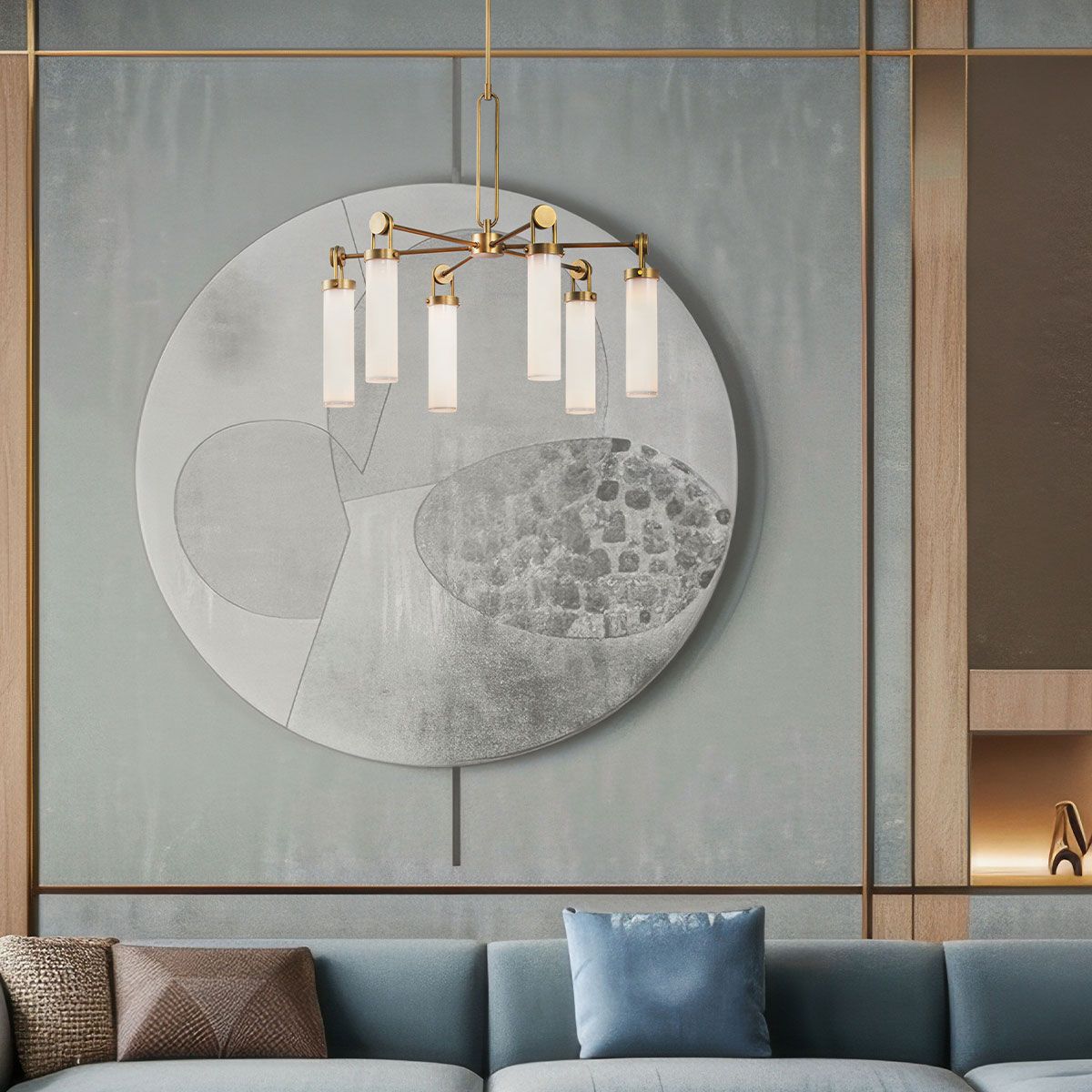 Quintiesse Wynwood 6 Light Chandelier - Vintage Brass