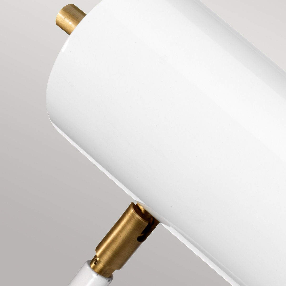 Elstead Quinto Single Table Lamp - White & Aged Brass