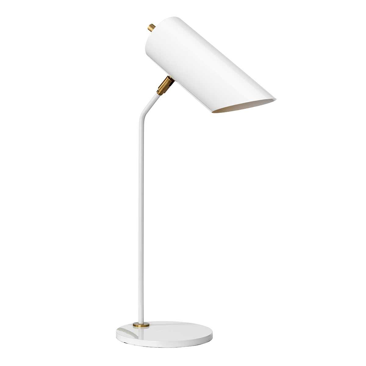Elstead Quinto Single Table Lamp - White & Aged Brass