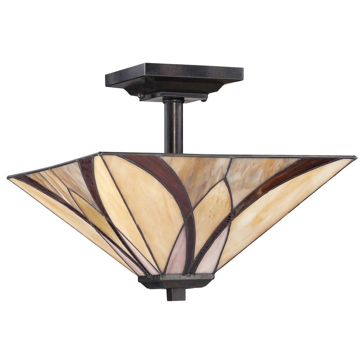 Quoizel Asheville 2 Light Semi-Flush Fitting - Valiant Bronze