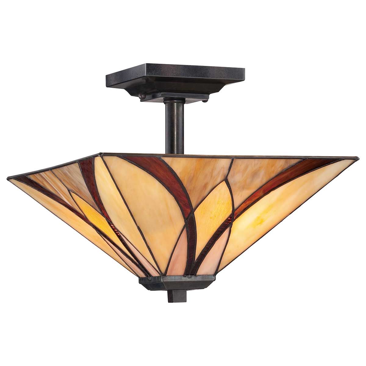 Quoizel Asheville 2 Light Semi-Flush Fitting - Valiant Bronze