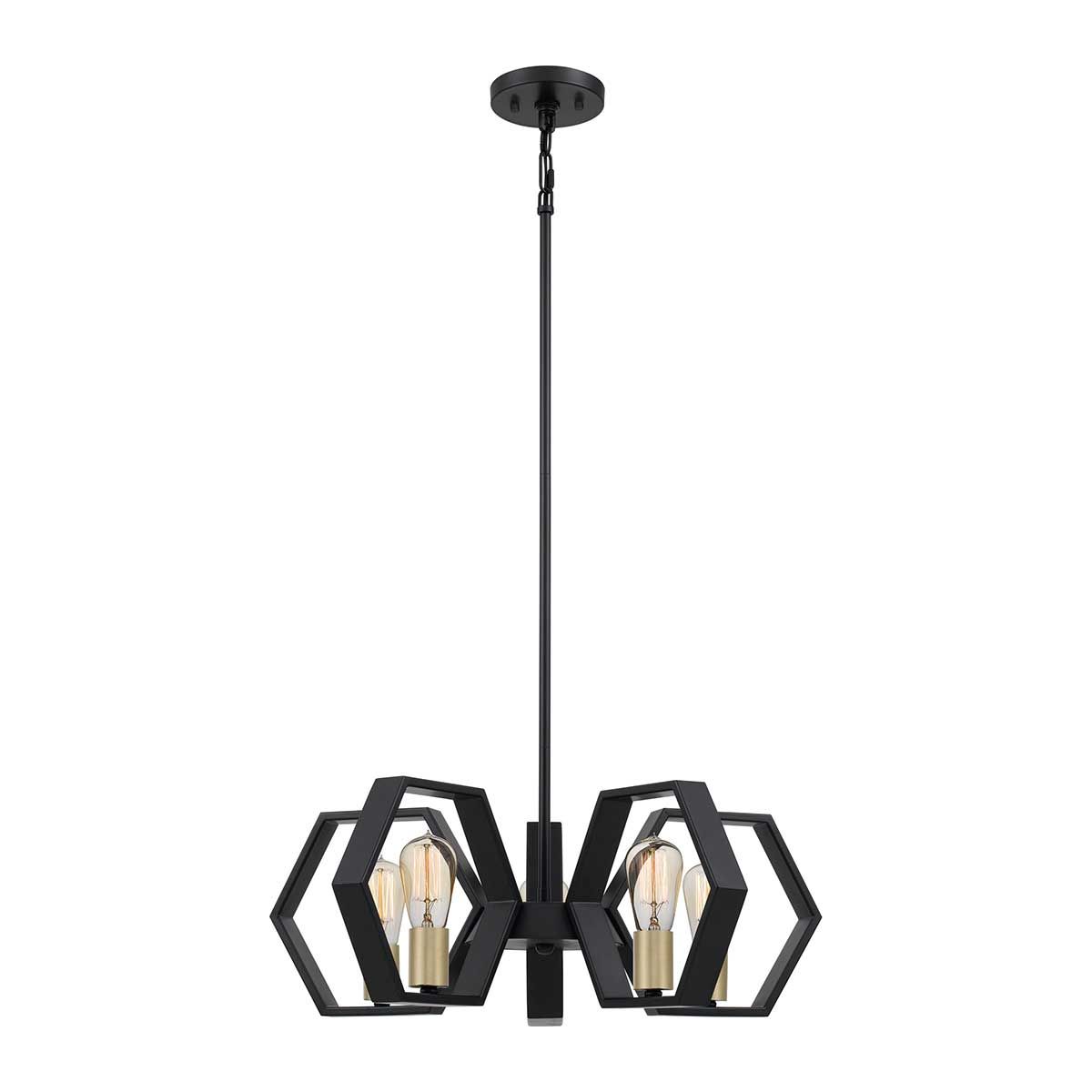 Quoizel Bismarck 5 Light Chandelier - Earth Black