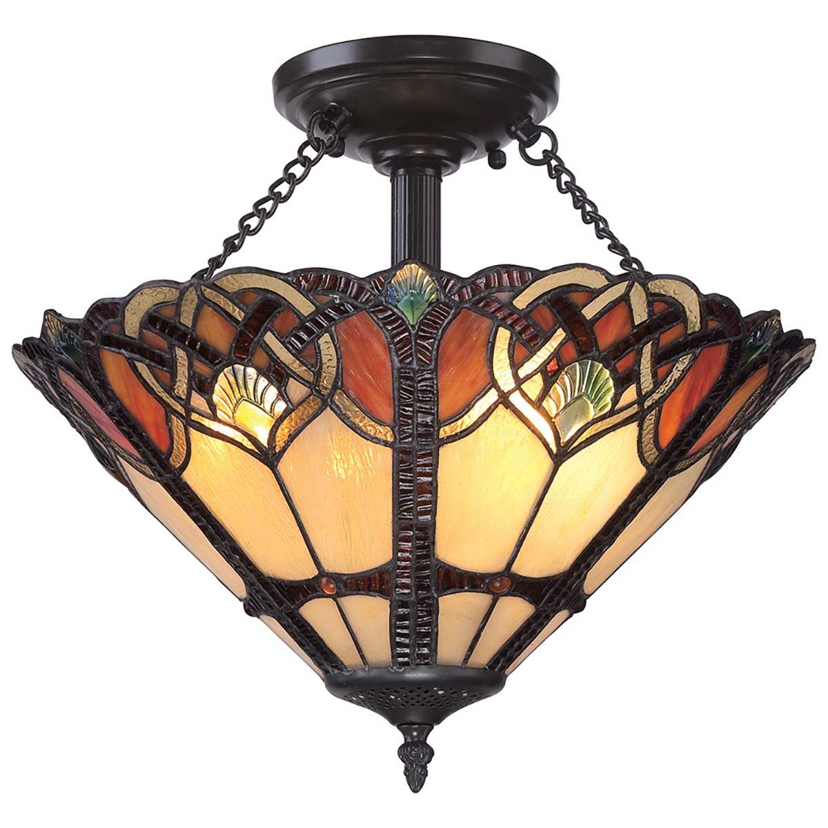 Quoizel Cambridge 2 Light Large Semi-Flush Fitting - Vintage Bronze