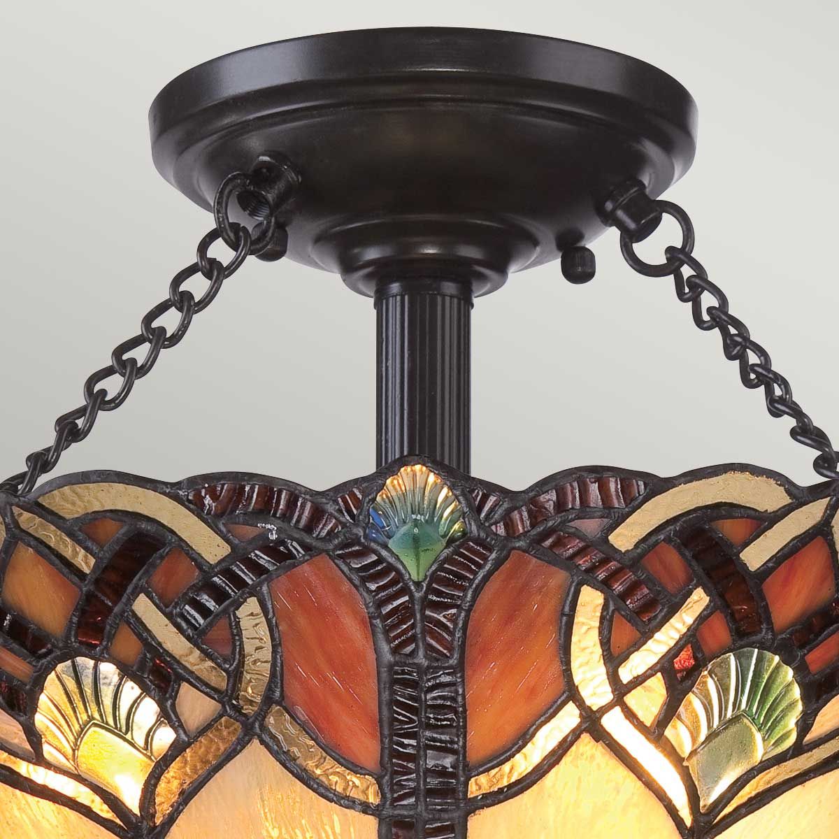 Quoizel Cambridge 2 Light Large Semi-Flush Fitting - Vintage Bronze