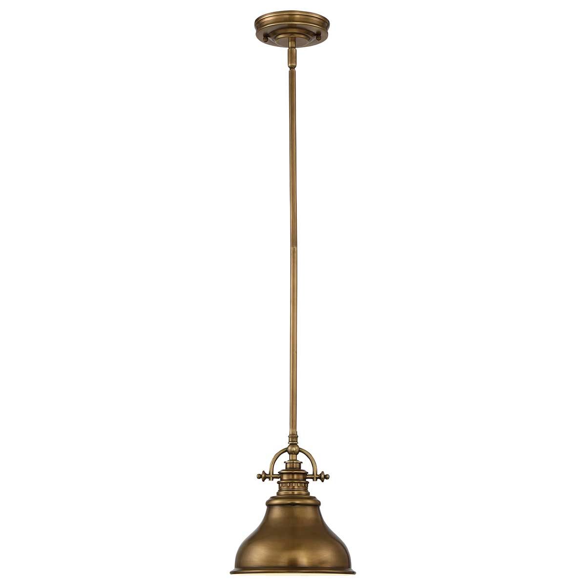 Quoizel Emery Single Mini Pendant - Weathered Brass