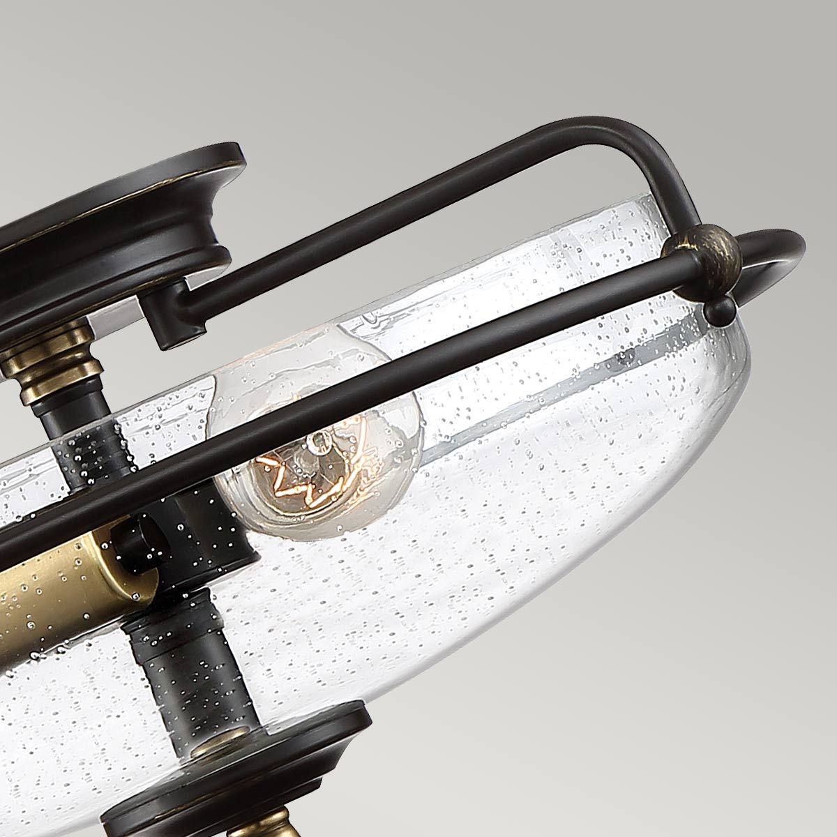 Quoizel Griffin 3 Light Flush Fitting - Palladian Bronze & Weathered Brass