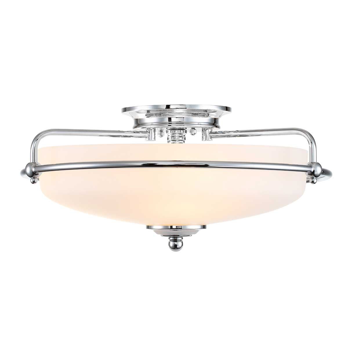 Quoizel Griffin 3 Light Flush Fitting - Polished Chrome
