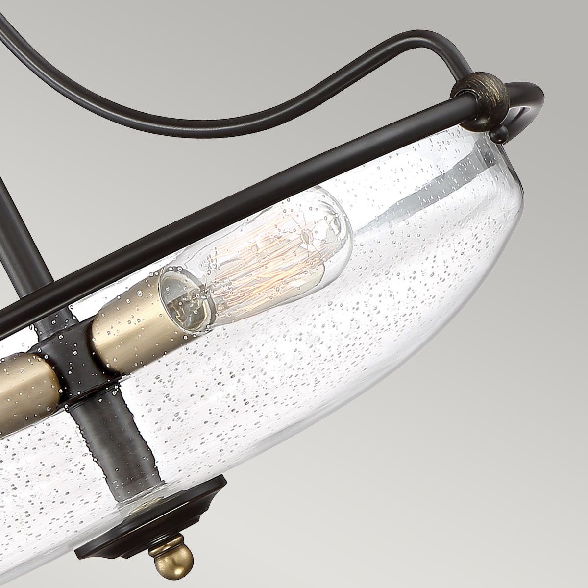 Quoizel Griffin 3 Light Medium Semi-Flush Fitting - Palladian Bronze & Weathered Brass