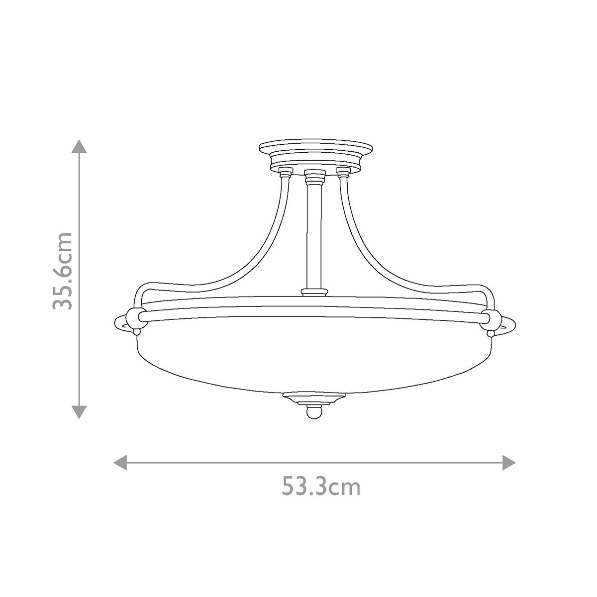 Quoizel Griffin 3 Light Semi-Flush - Palladian Bronze