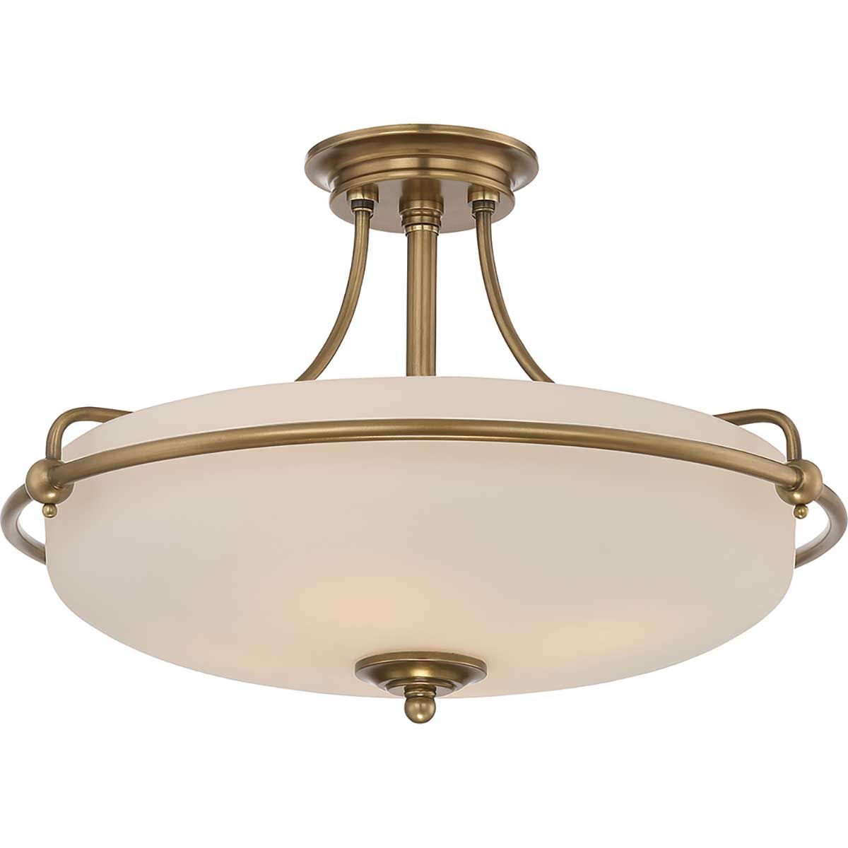 Quoizel Griffin 4 Light Medium Semi-Flush Fitting - Weathered Brass