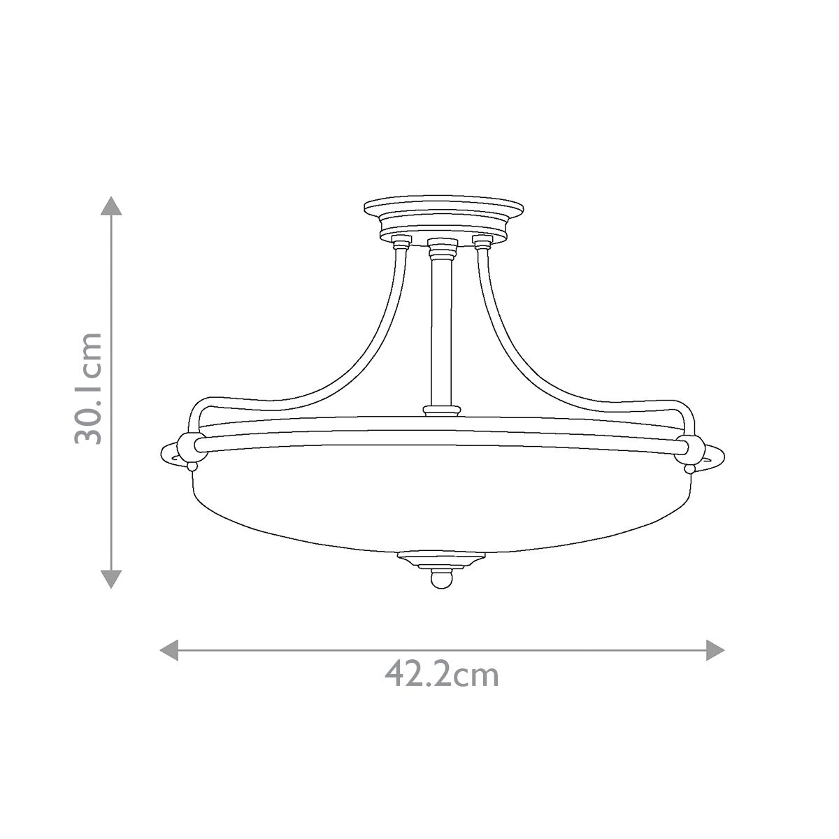 Quoizel Griffin 3 Light Semi-Flush - Palladian Bronze