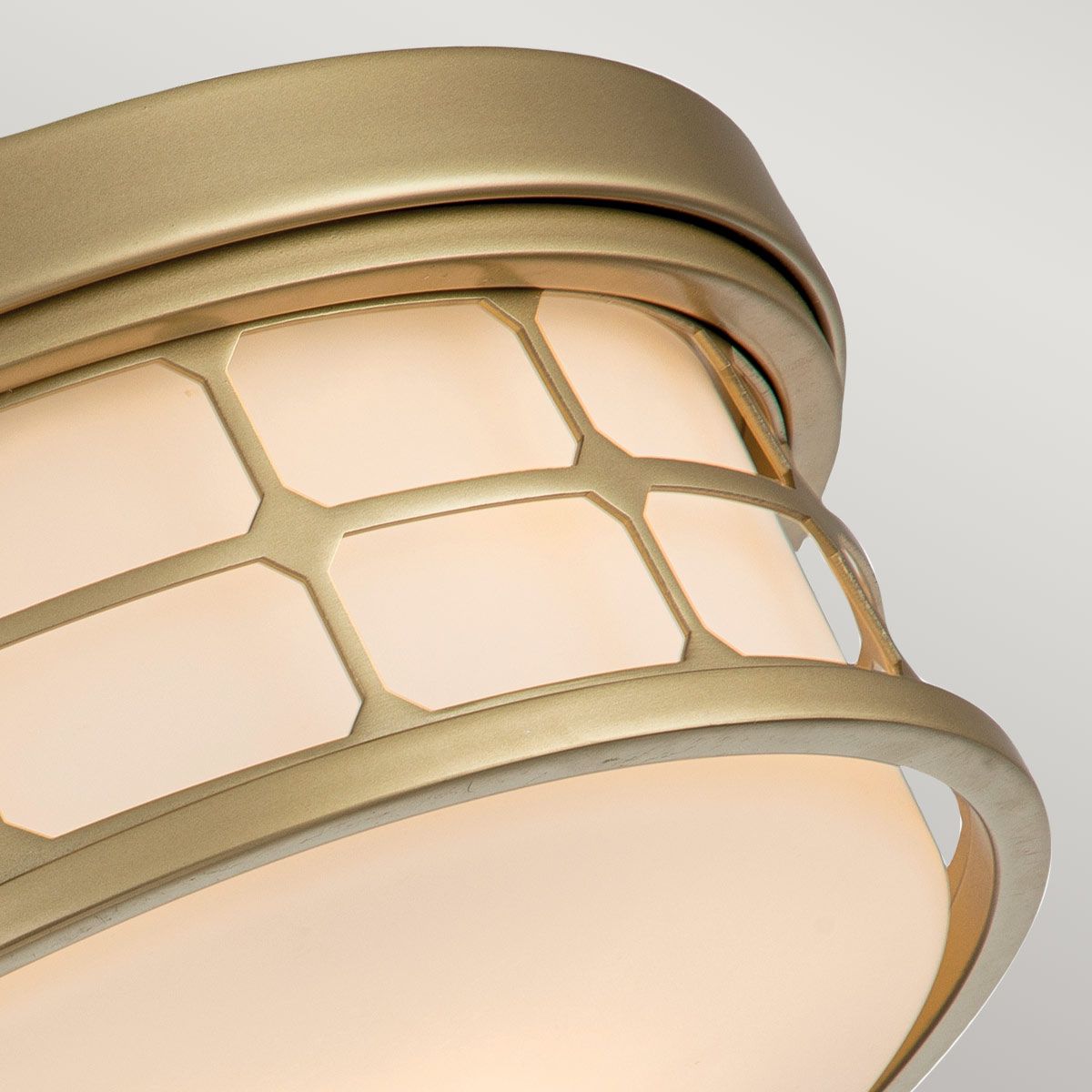 Quoizel Guardian 2 Light Bathroom Flush Fitting - Painted Natural Brass