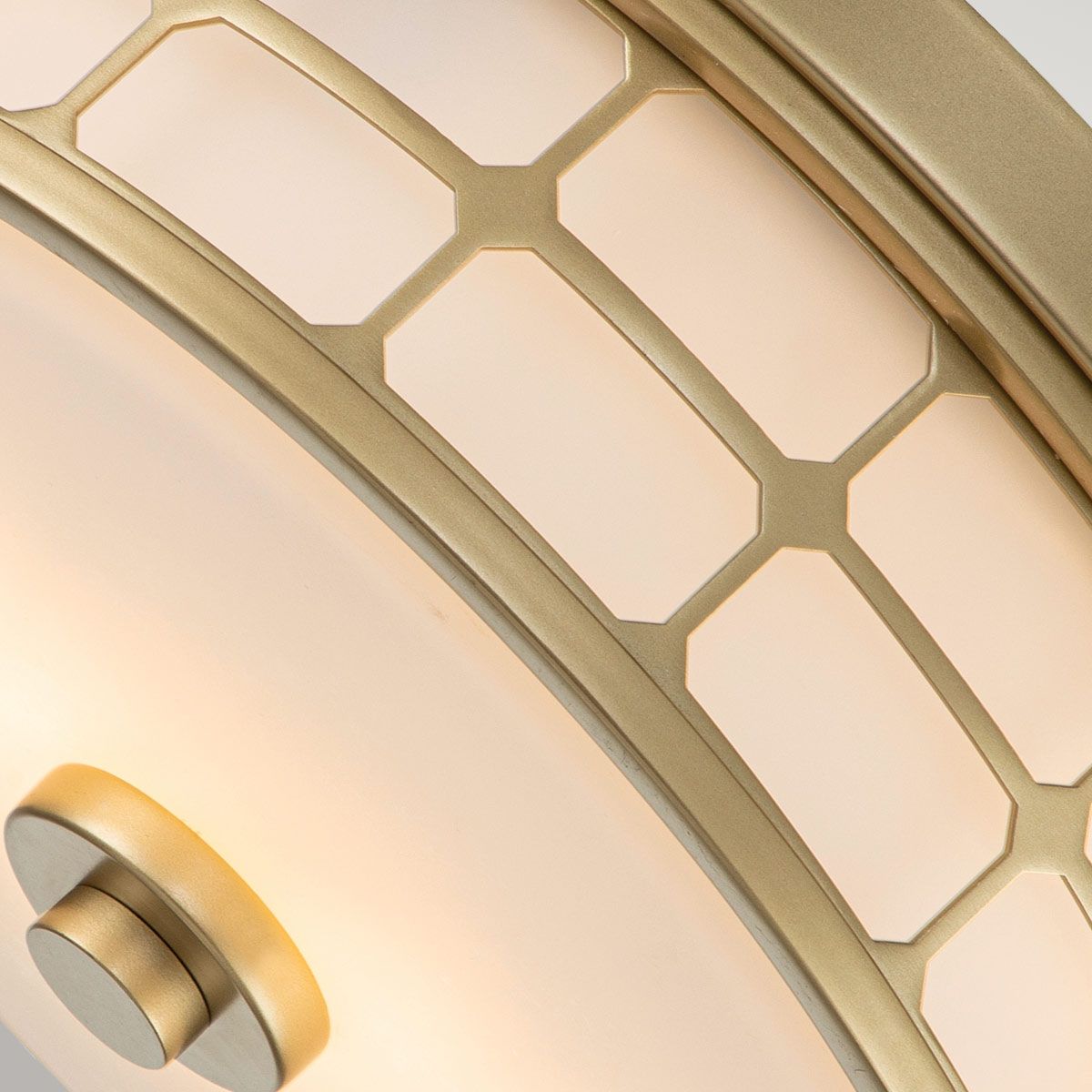 Quoizel Guardian 2 Light Bathroom Flush Fitting - Painted Natural Brass