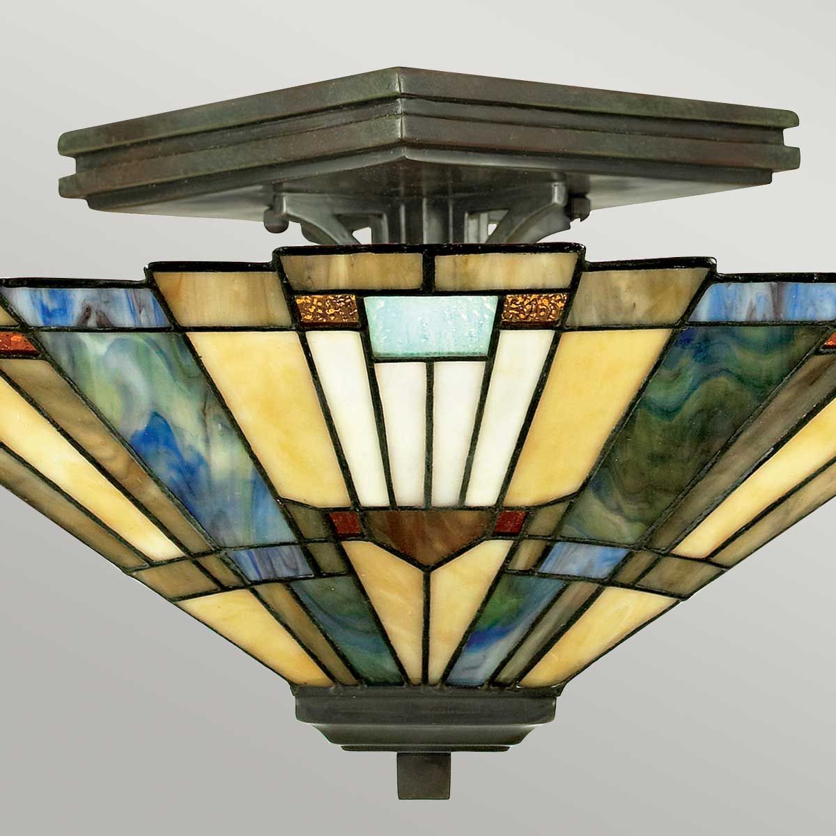Quoizel Inglenook 2 Light Semi-Flush Fitting - Valiant Bronze