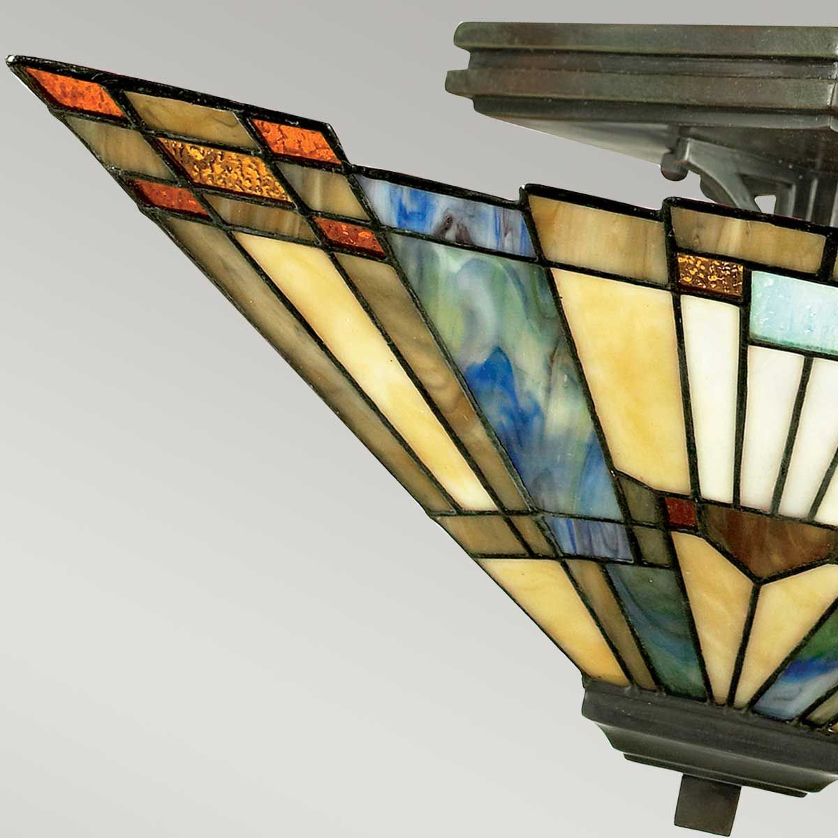 Quoizel Inglenook 2 Light Semi-Flush Fitting - Valiant Bronze