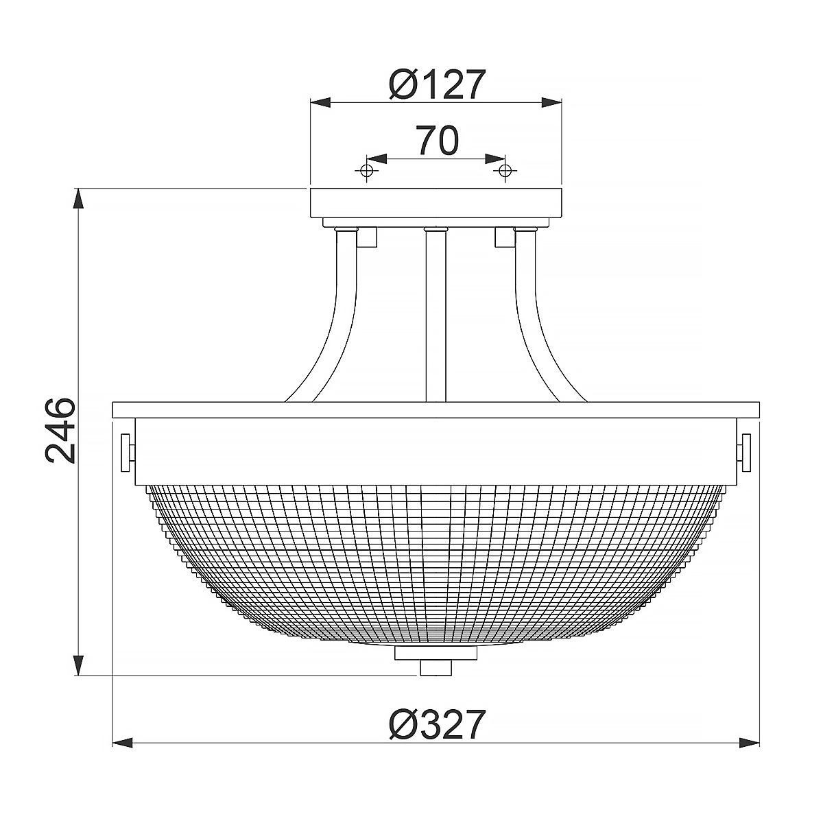 Quoizel Mantle 2 Light Semi-Flush Fitting - Polished Nickel