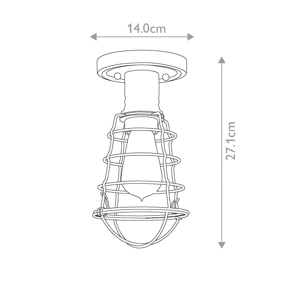 Quoizel Mixon Single Semi-Flush Fitting - Polished Chrome