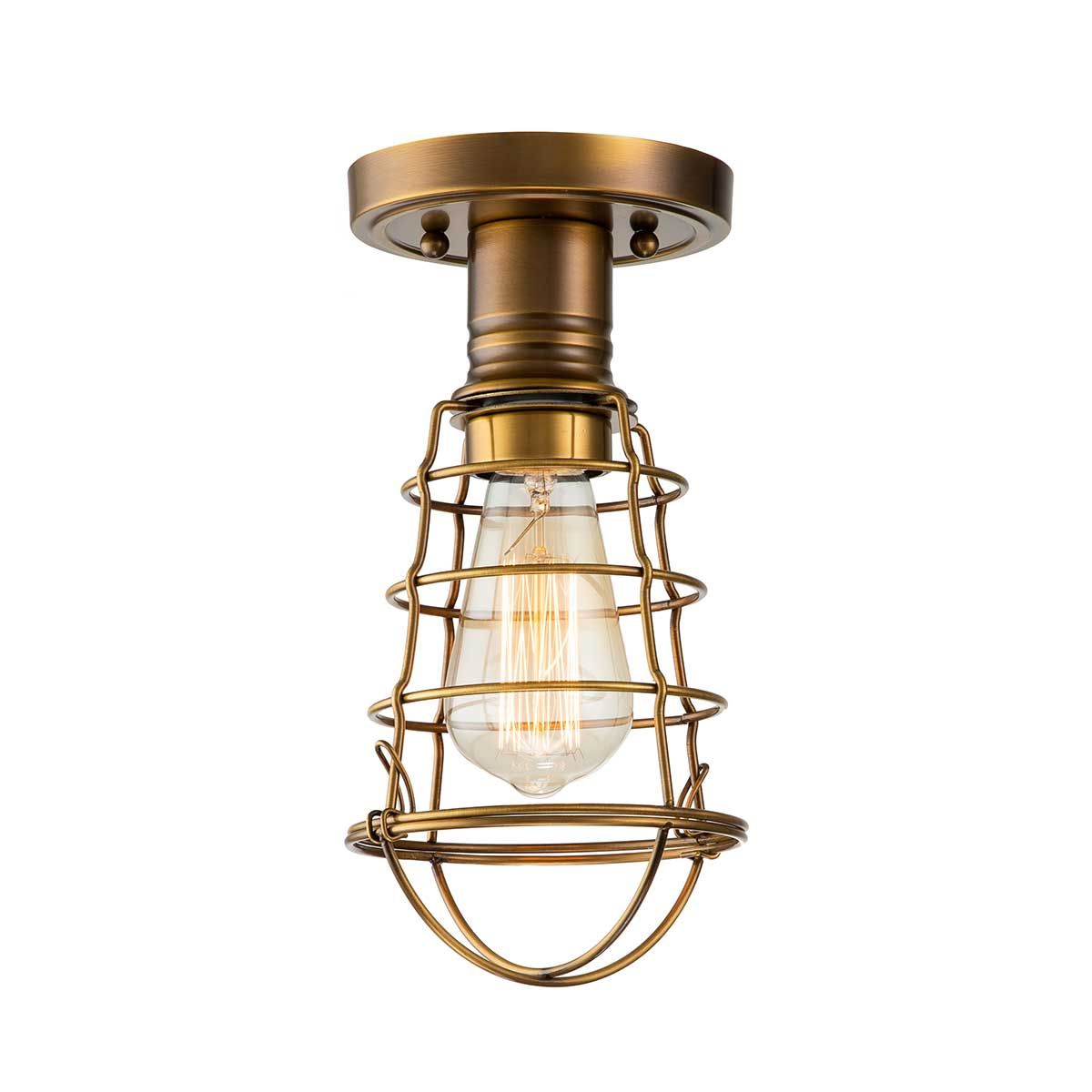 Quoizel Mixon Single Semi-Flush Fitting - Weathered Brass