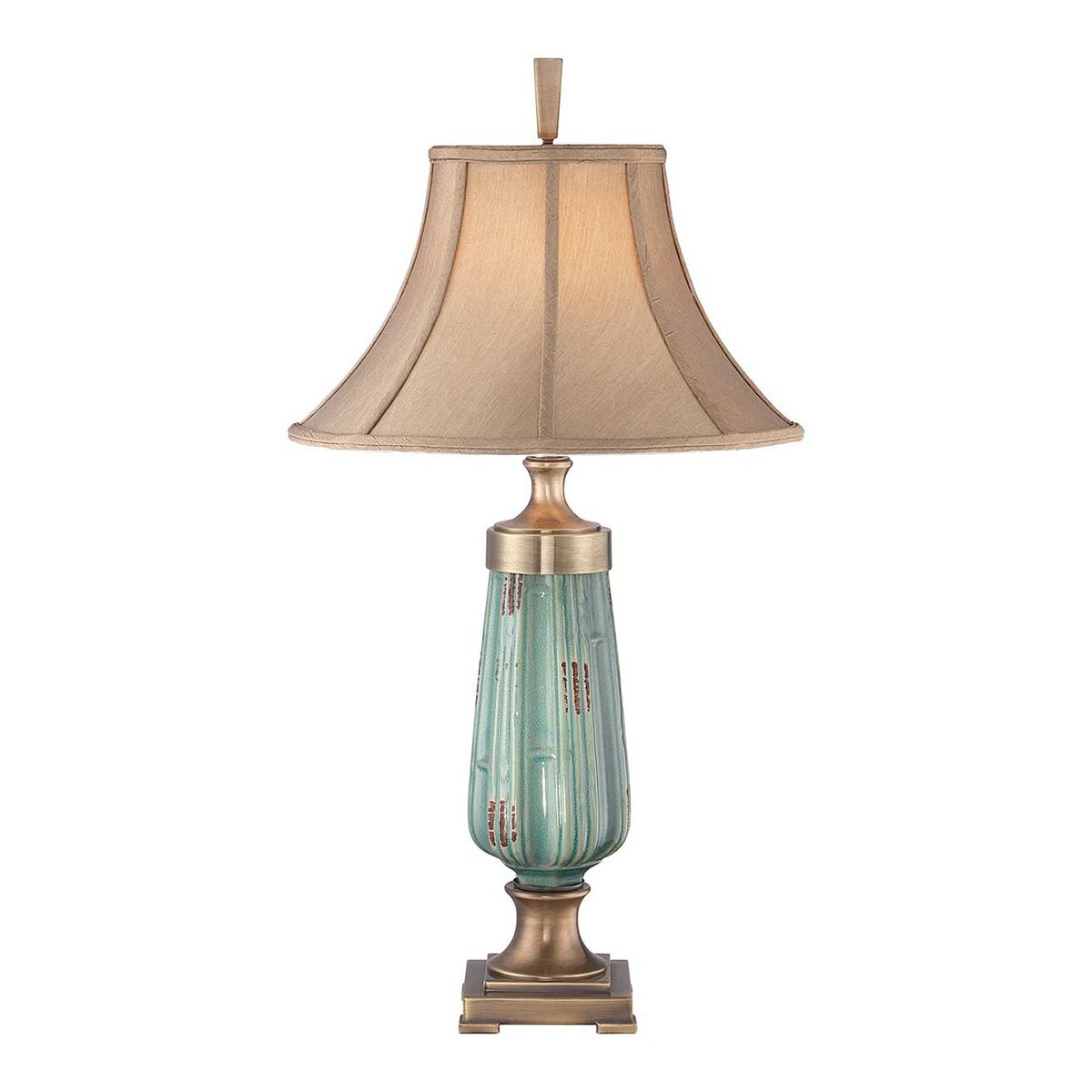 Quoizel Monteverde Single Table Lamp - Ceramic Glaze/Aged Brass