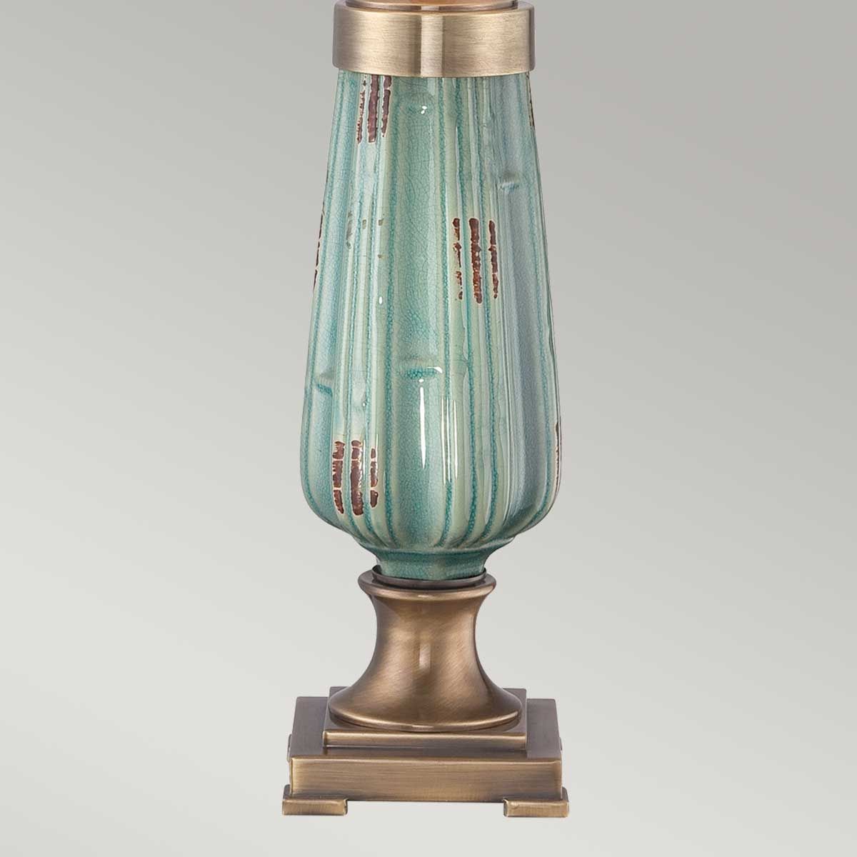 Quoizel Monteverde Single Table Lamp - Ceramic Glaze/Aged Brass