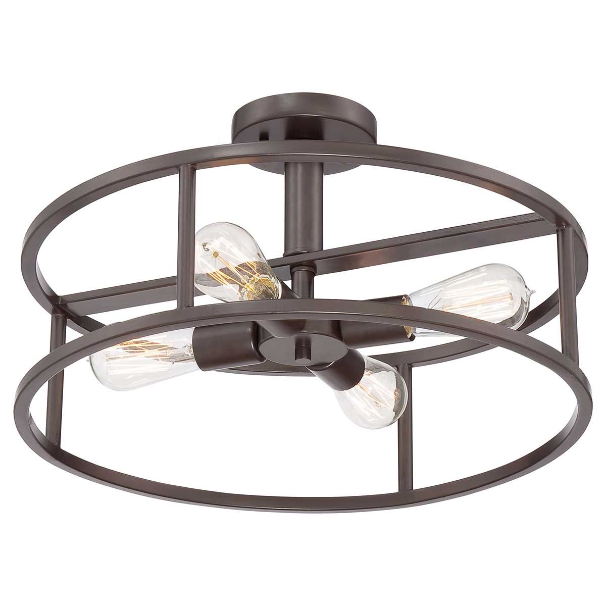 Quoizel New Harbor 4 Light Semi-Flush Fitting - Western Bronze