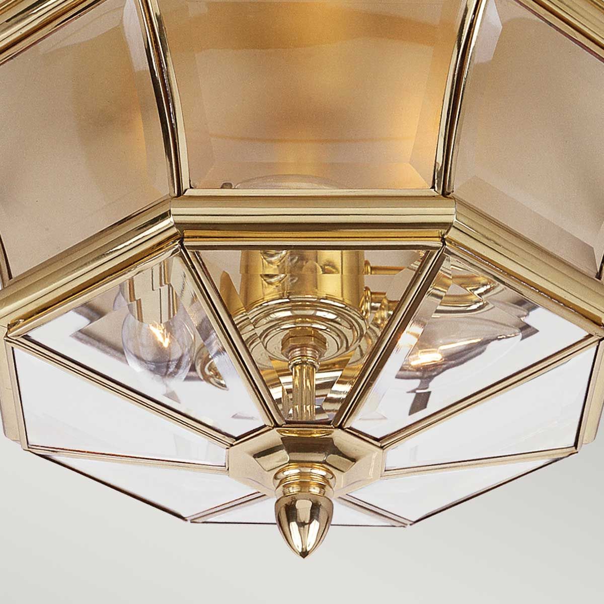 Quoizel Newbury 3 Light Flush Fitting - Polished Brass