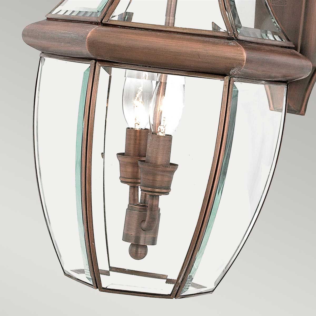 Quoizel Newbury 2 Light Large Wall Lantern - Aged Copper