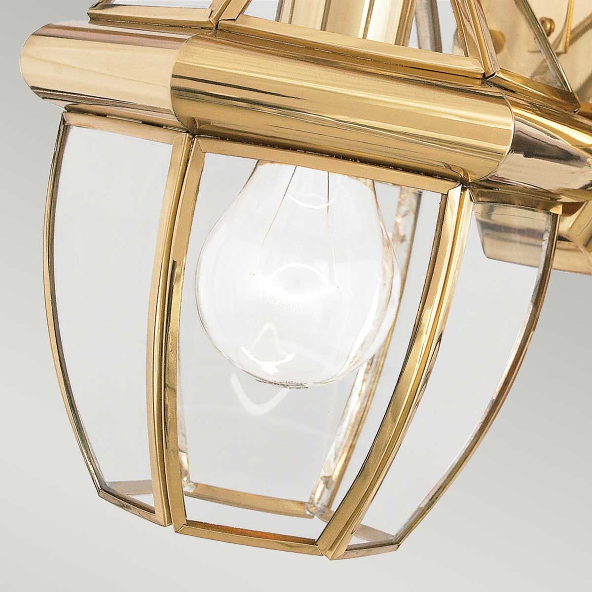 Quoizel Newbury Single Small Wall Lantern - Polished Brass
