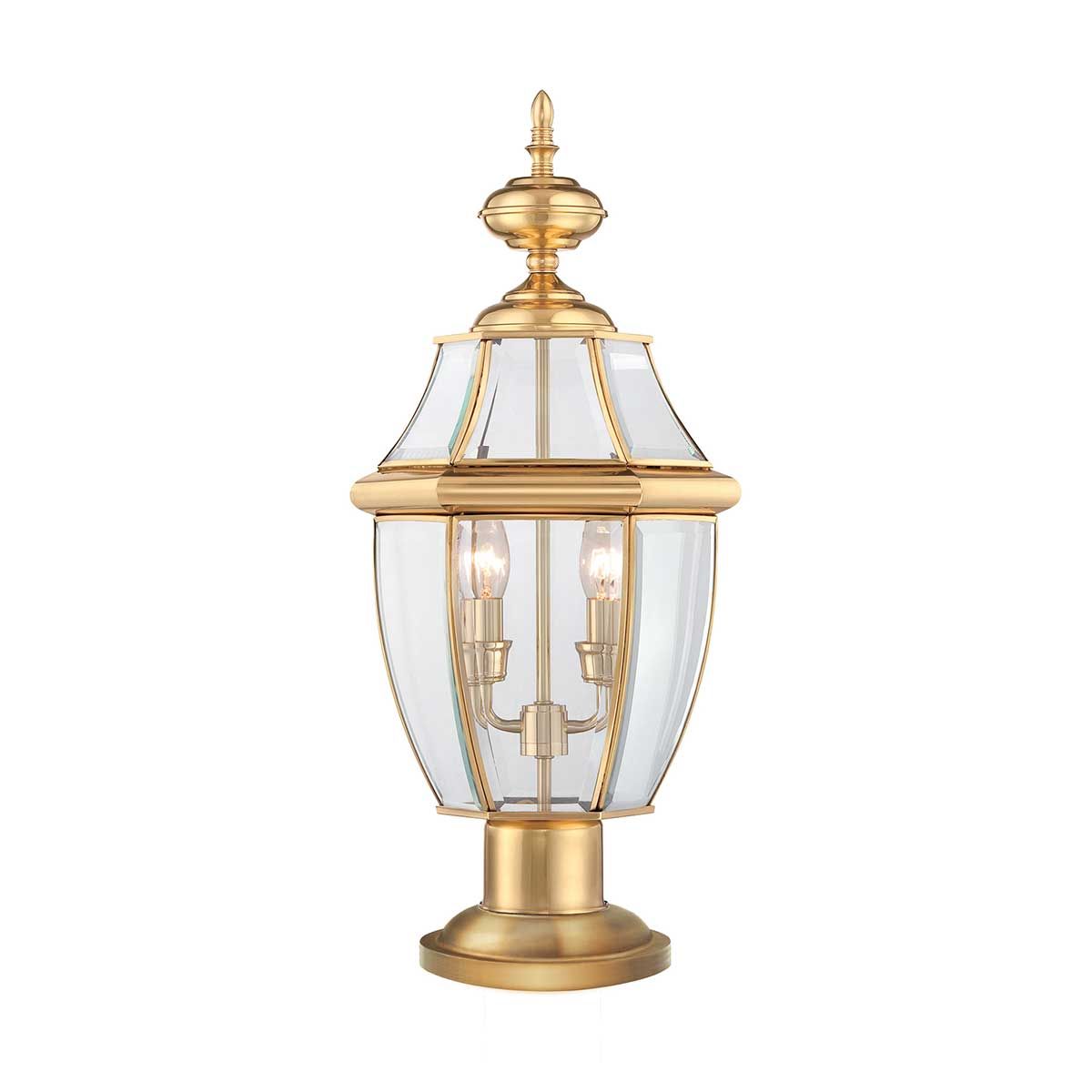 Quoizel Newbury 2 Light Pedestal - Polished Brass