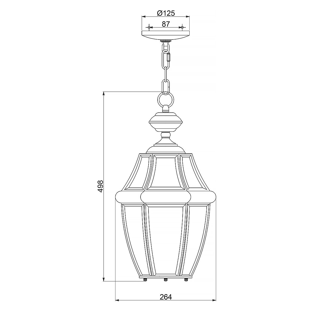 Quoizel Newbury 2 Light Large Chain Lantern - Aged Copper