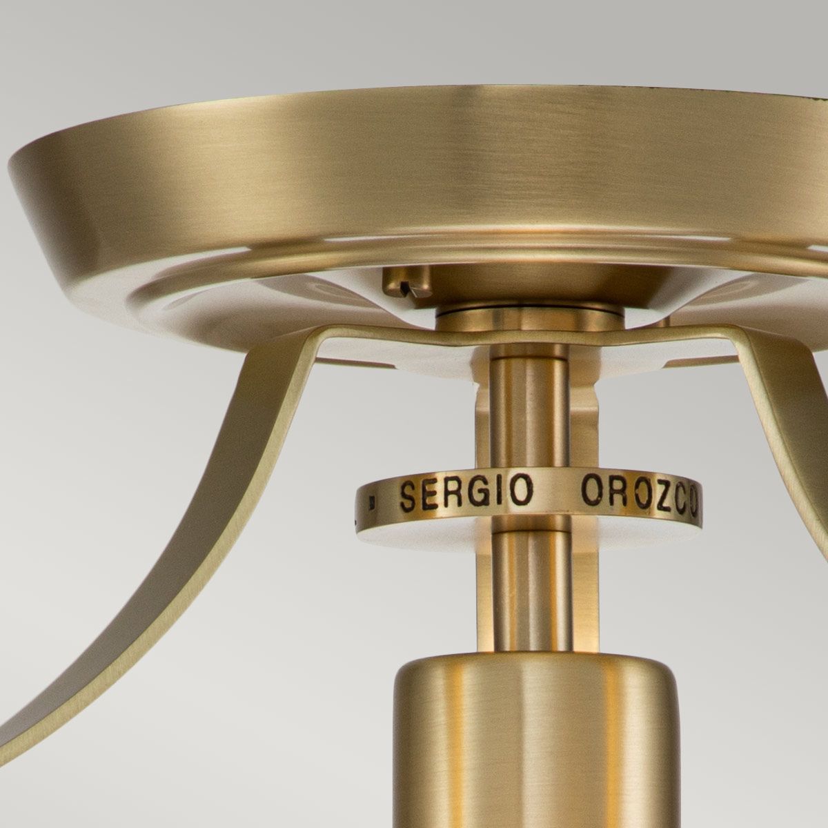 Quoizel Penn Station Single Semi-Flush Fitting - Brushed Brass