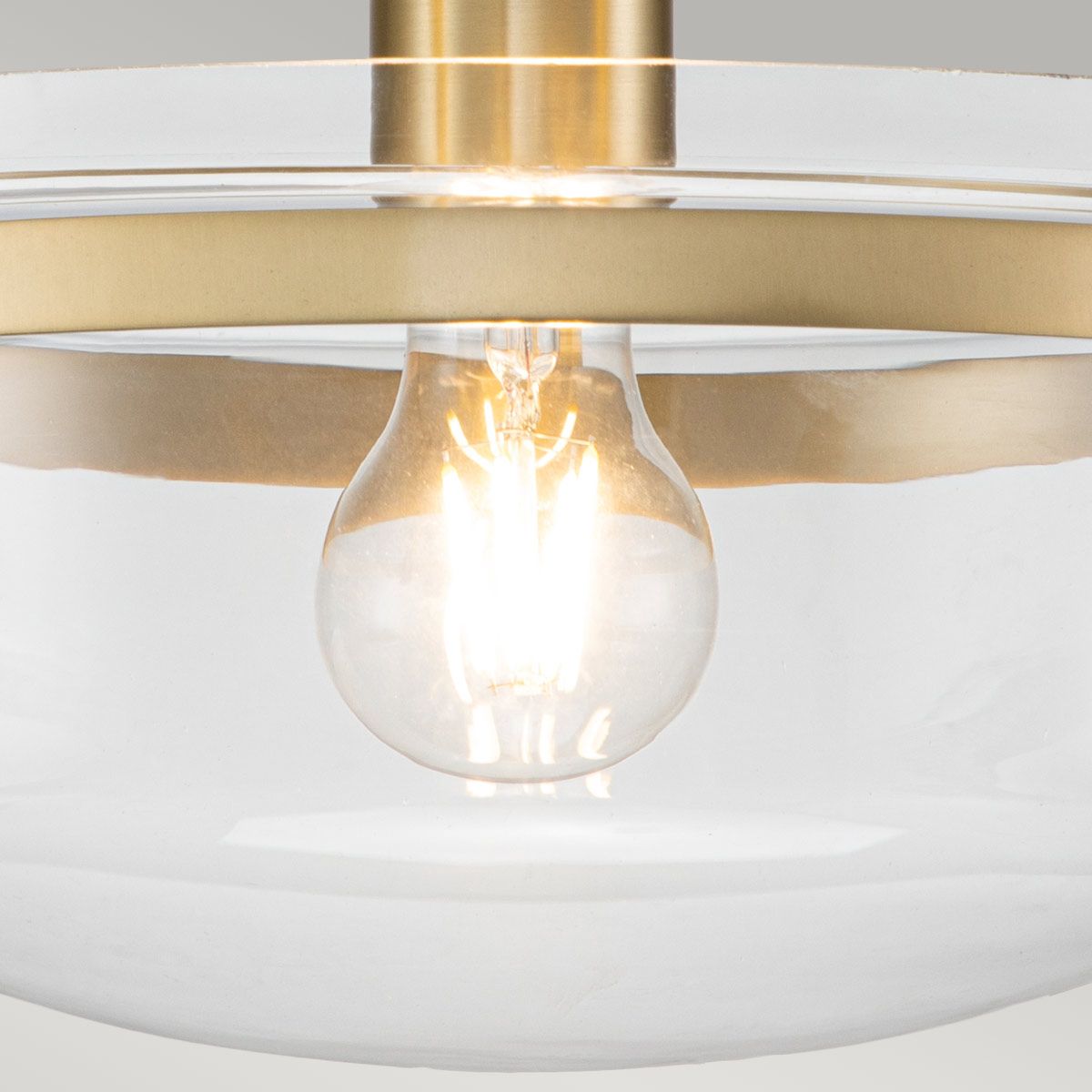 Quoizel Penn Station Single Semi-Flush Fitting - Brushed Brass