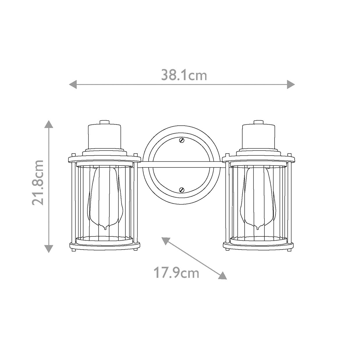 Quoizel Riggs 2 Light Bathroom Wall Light - Weathered Brass