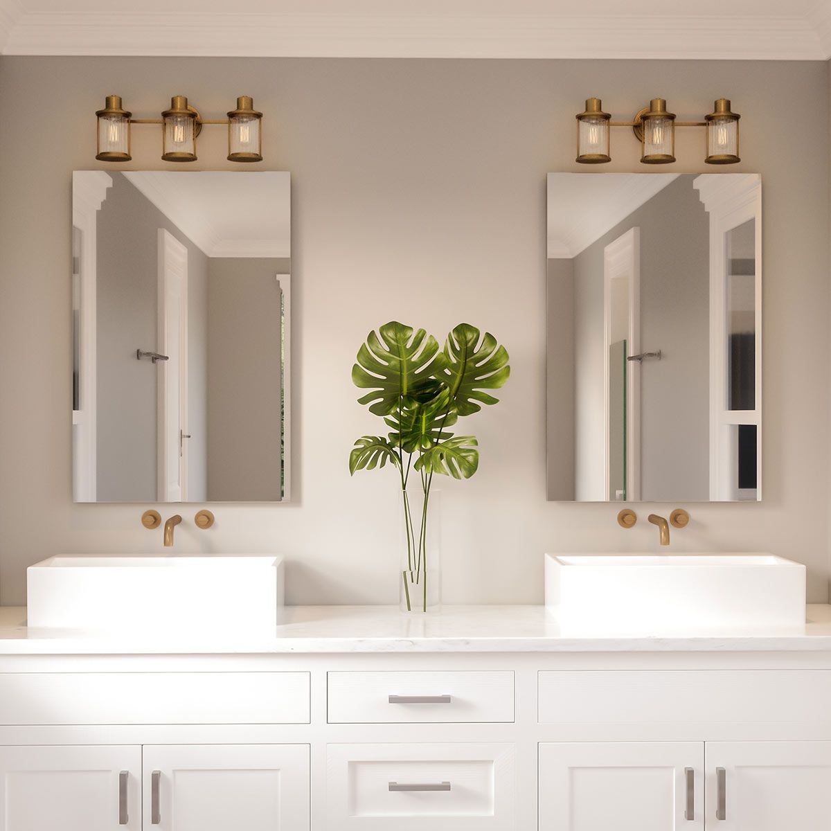 Quoizel Riggs 3 Light Bathroom Wall Light - Weathered Brass