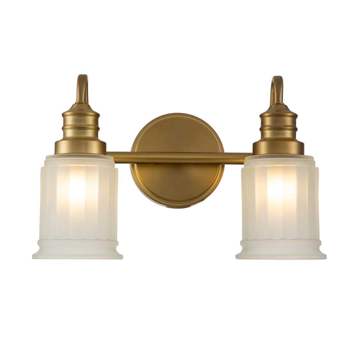 Quoizel Swell 2 Light Bathroom Wall Light - Brushed Brass
