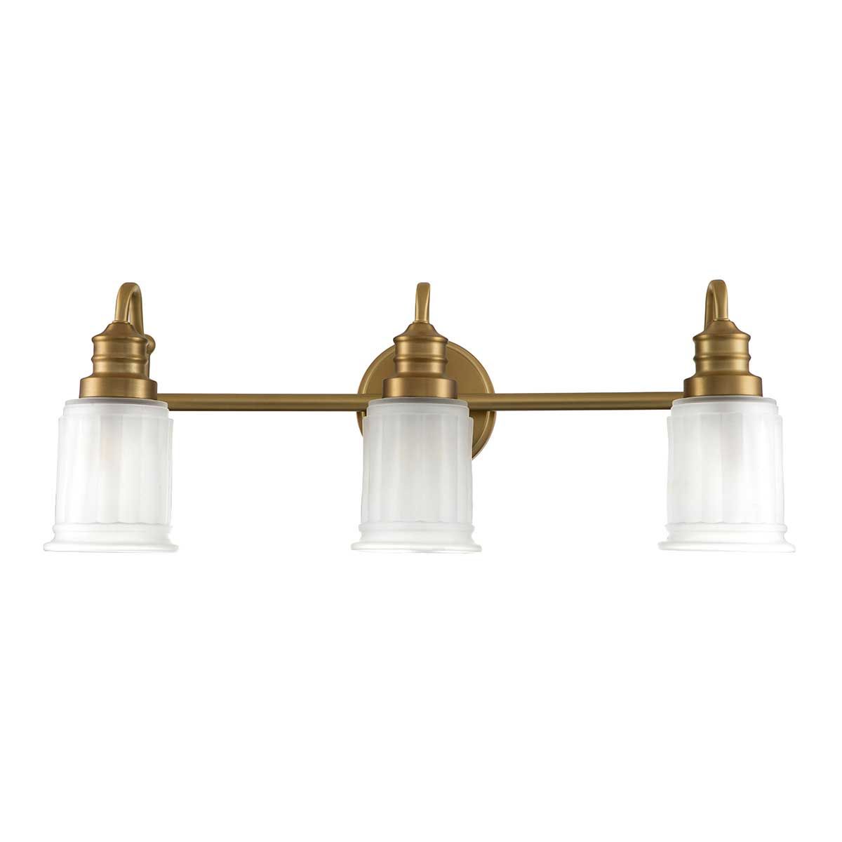 Quoizel Swell 3 Light Bathroom Wall Light - Brushed Brass