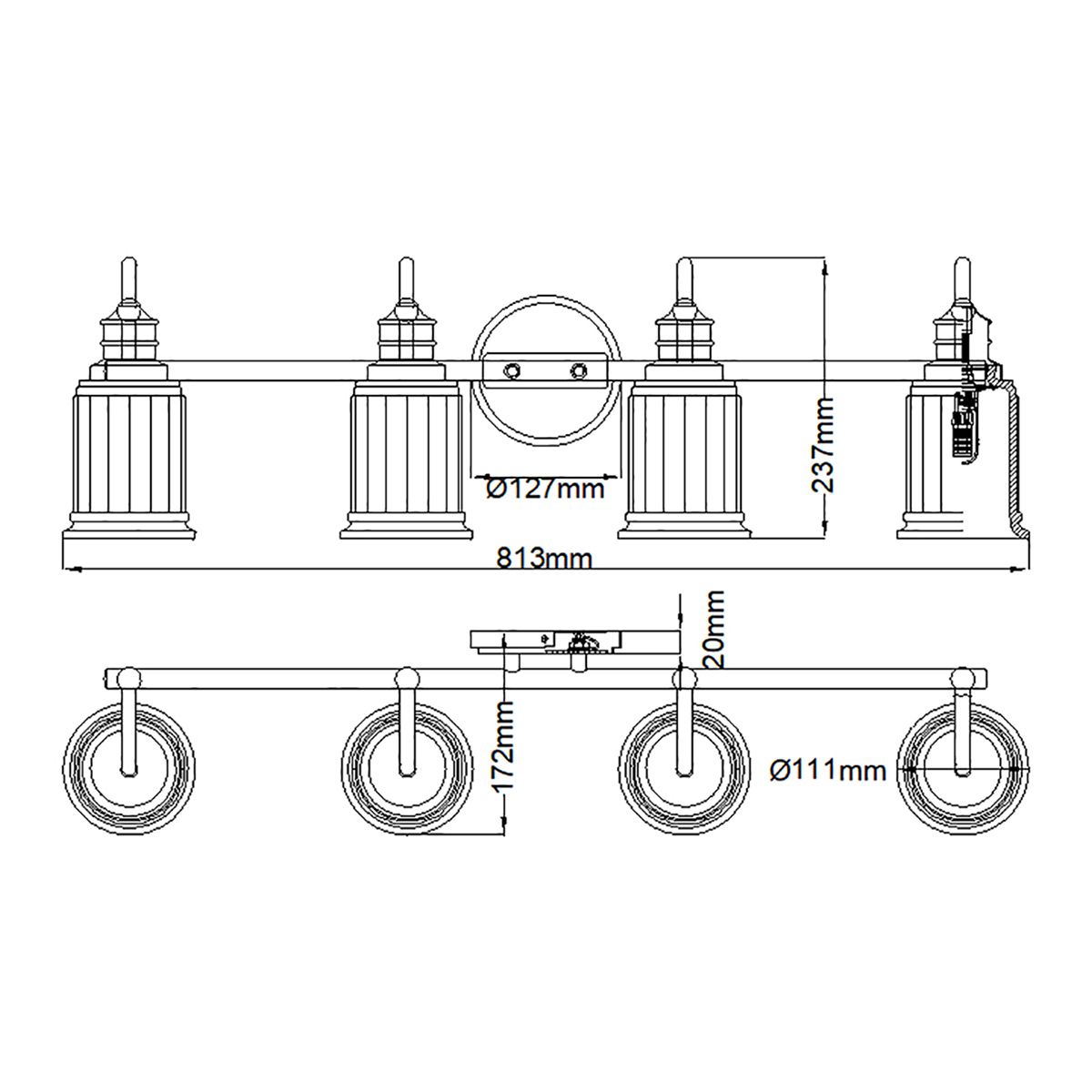 Quoizel Swell 4 Light Bathroom Wall Light - Polished Chrome