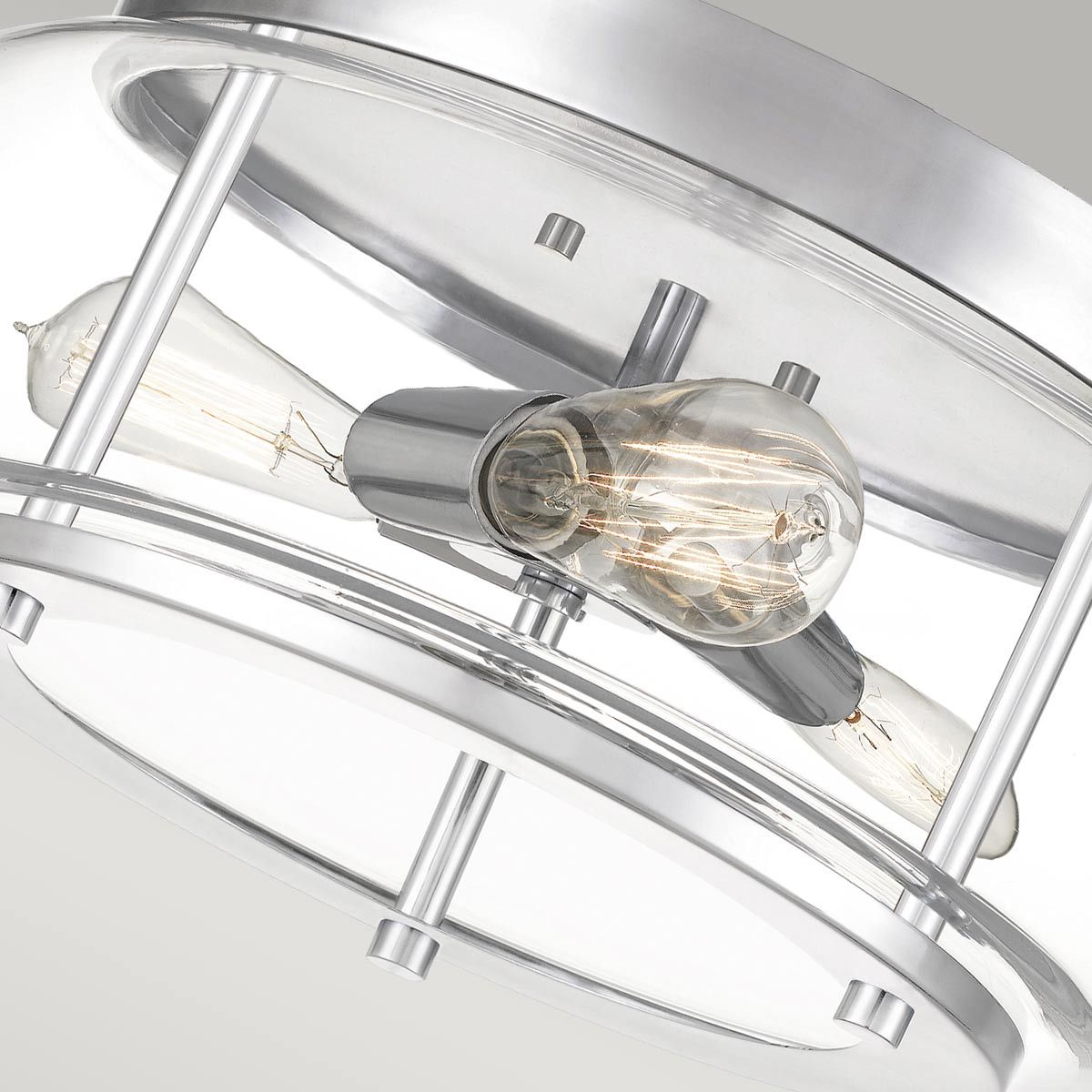 Quoizel Trilogy 3 Light Bathroom Flush Fitting - Polished Chrome