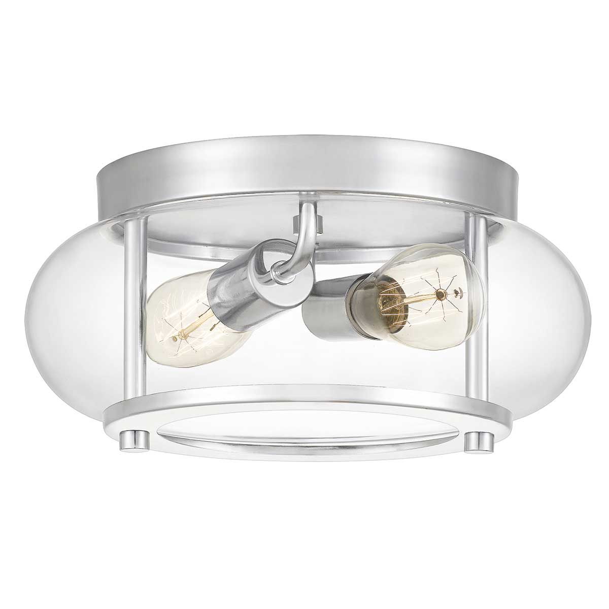 Quoizel Trilogy 2 Light Bathroom Flush Fitting - Polished Chrome