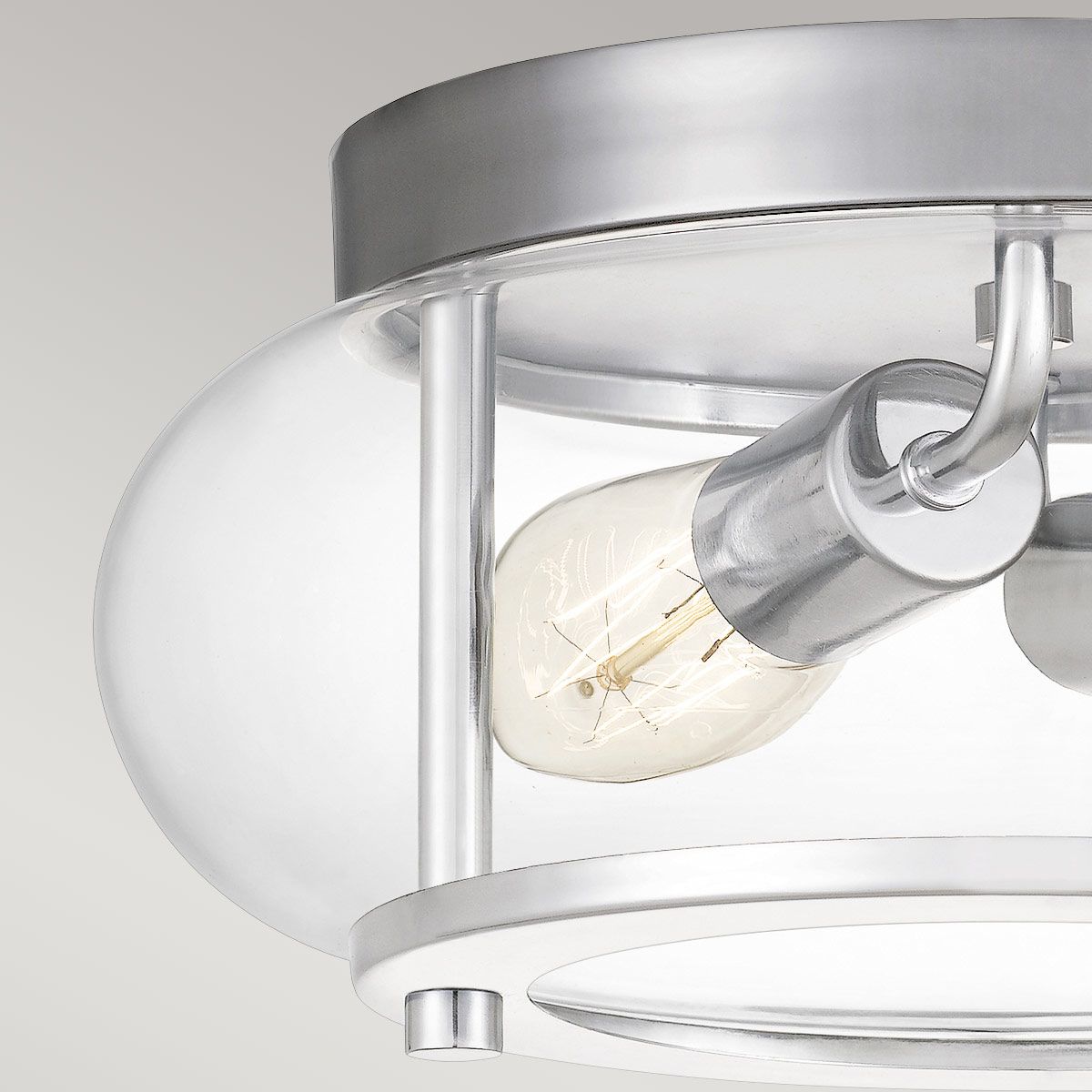 Quoizel Trilogy 2 Light Bathroom Flush Fitting - Polished Chrome
