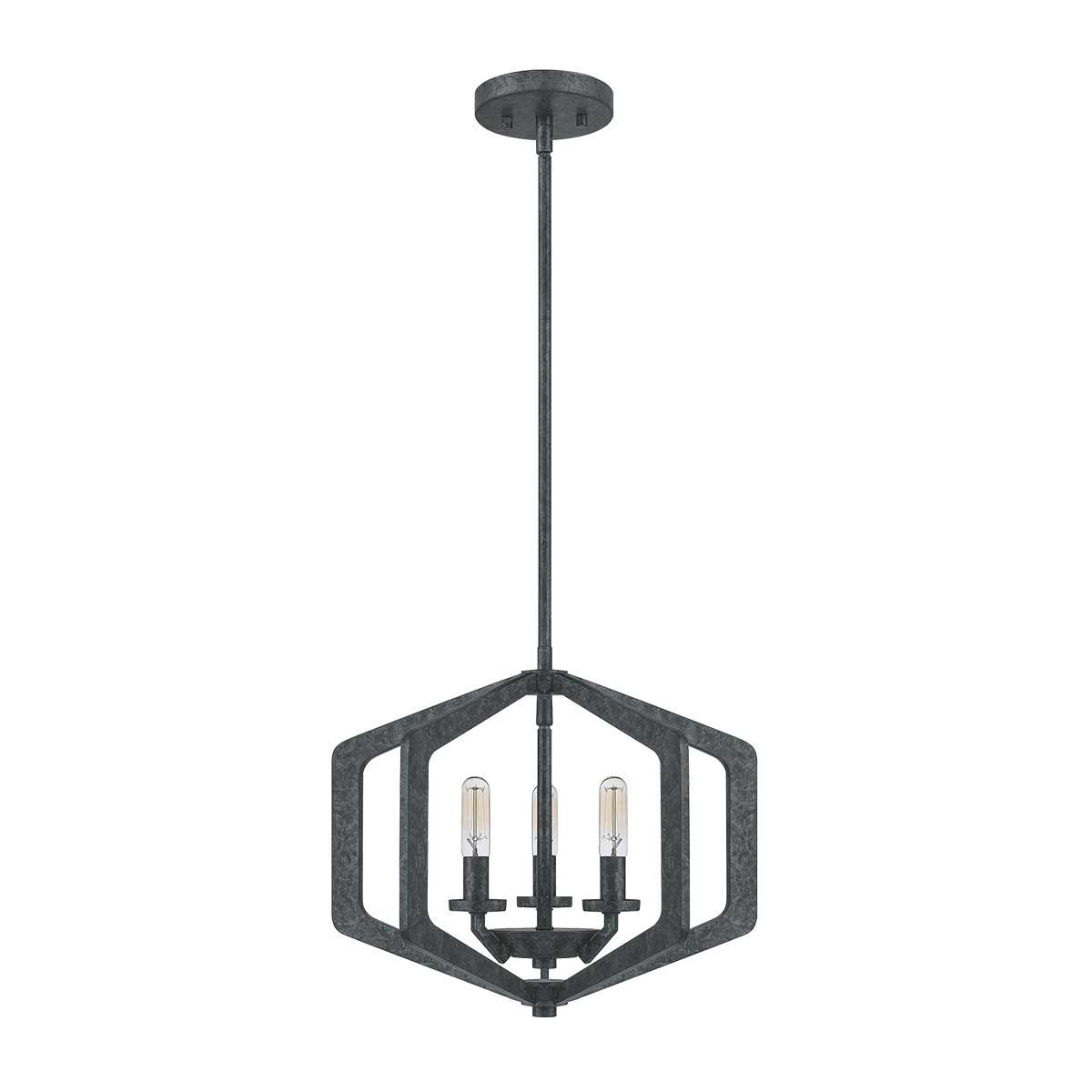 Quoizel Vanguard 3 Light Pendant - Old Black