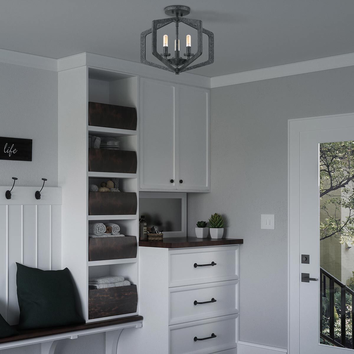 Quoizel Vanguard 3 Light Pendant - Old Black