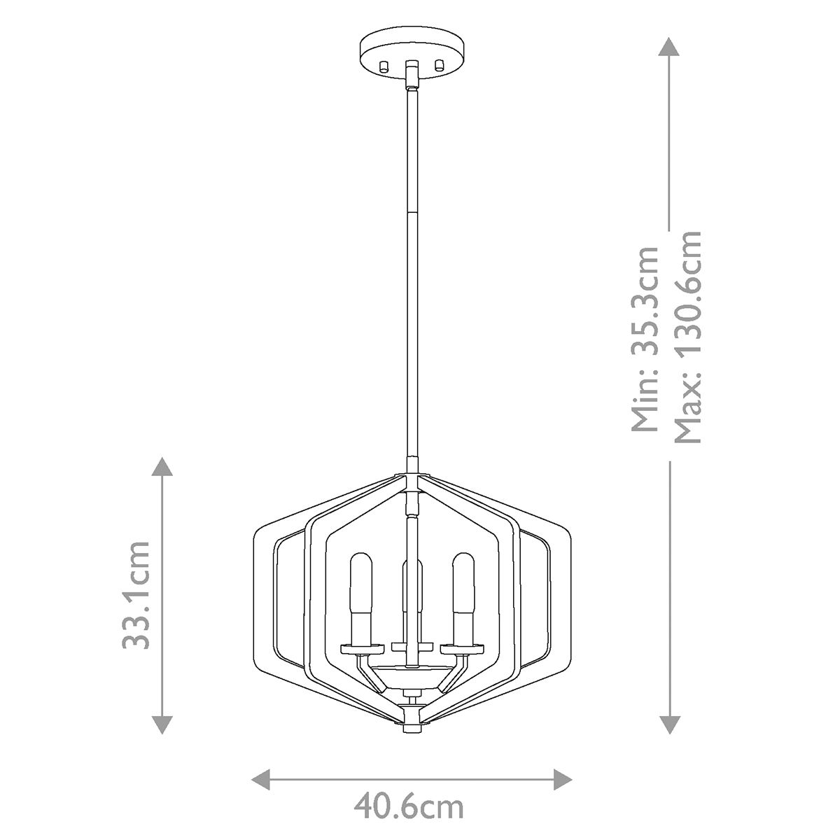 Quoizel Vanguard 3 Light Pendant - Old Black