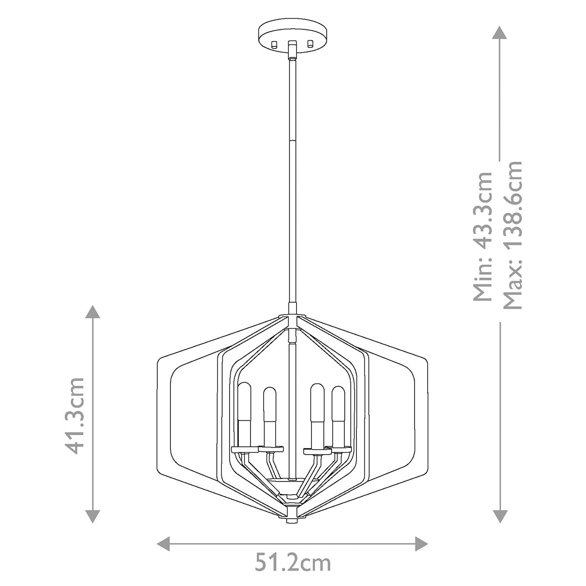 Quoizel Vanguard 4 Light Pendant - Old Black