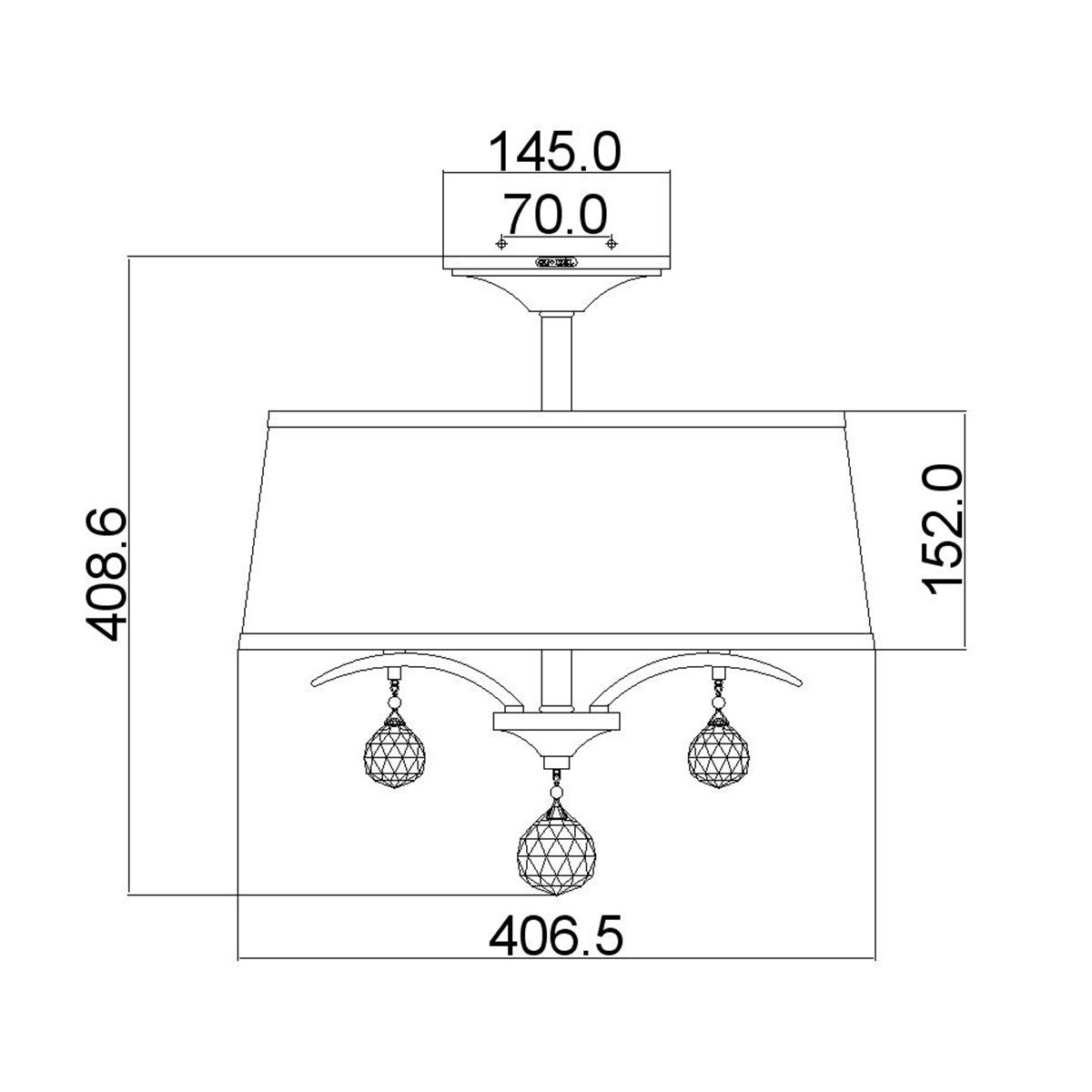 Quoizel Whitney Semi-Flush / Pendant Light - Imperial Silver
