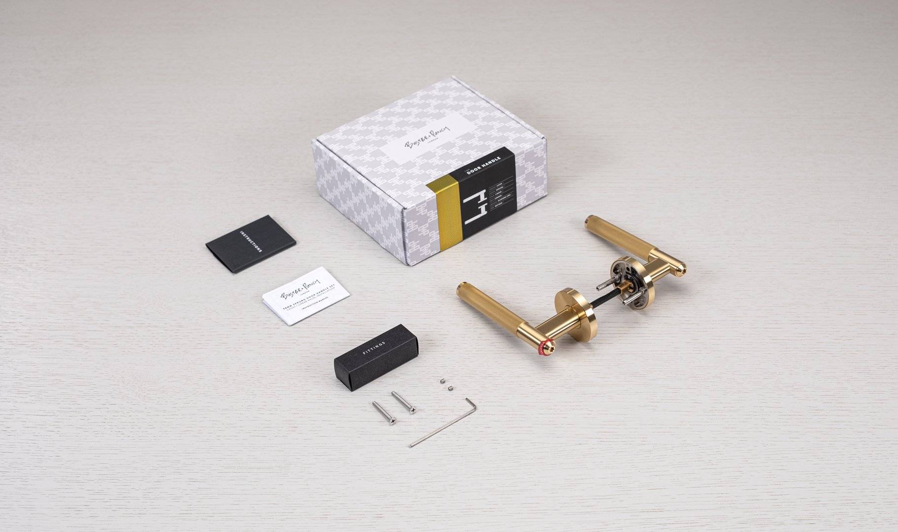 Buster + Punch Door Handle Set - Linear Knurl