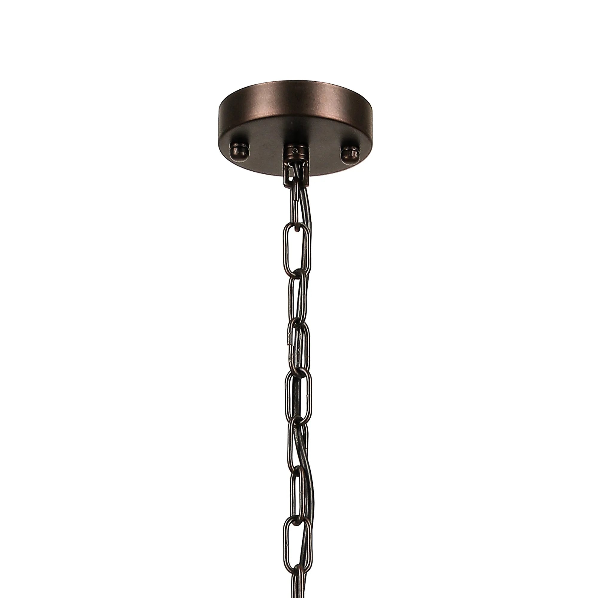 Robin 30cm Pendant & Semi Ceiling 4 Light - Brown Oxide & Clear Glass Rods