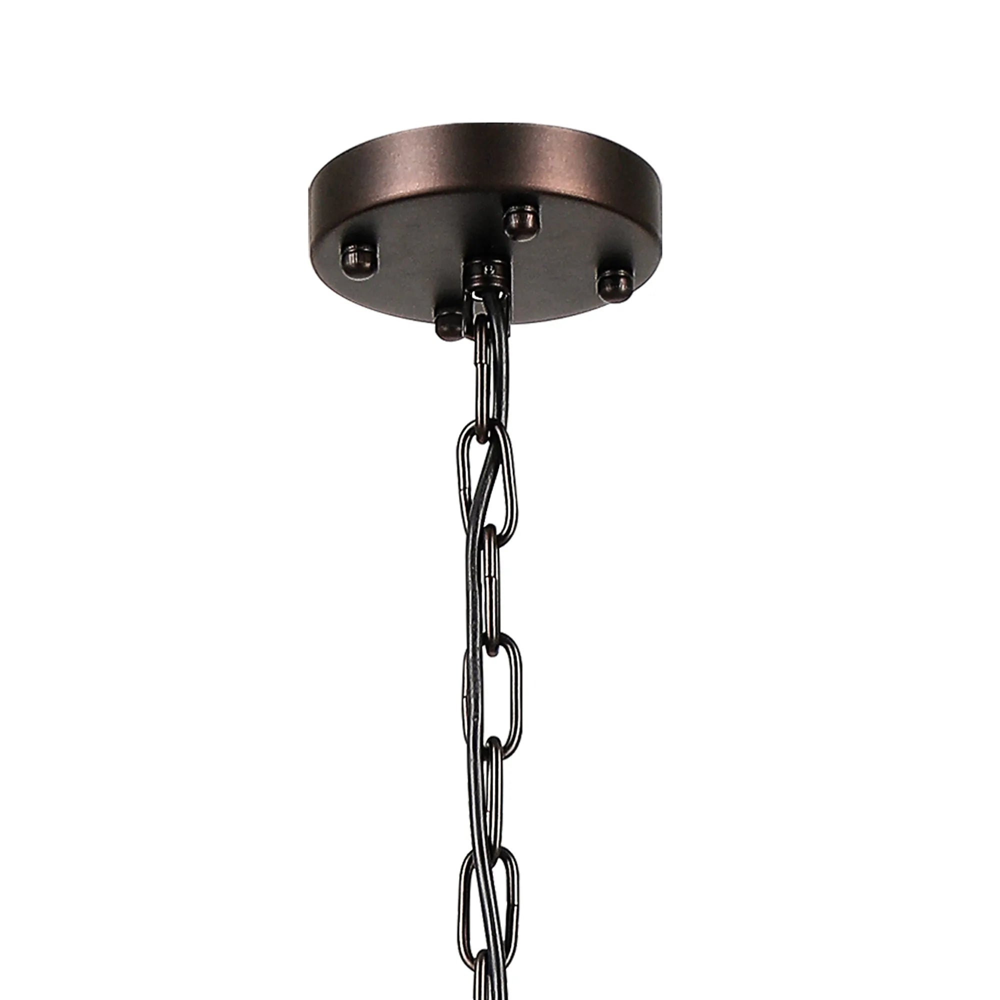Robin 77cm Pendant & Semi Ceiling 15 Light - Brown Oxide & Clear Glass Rods