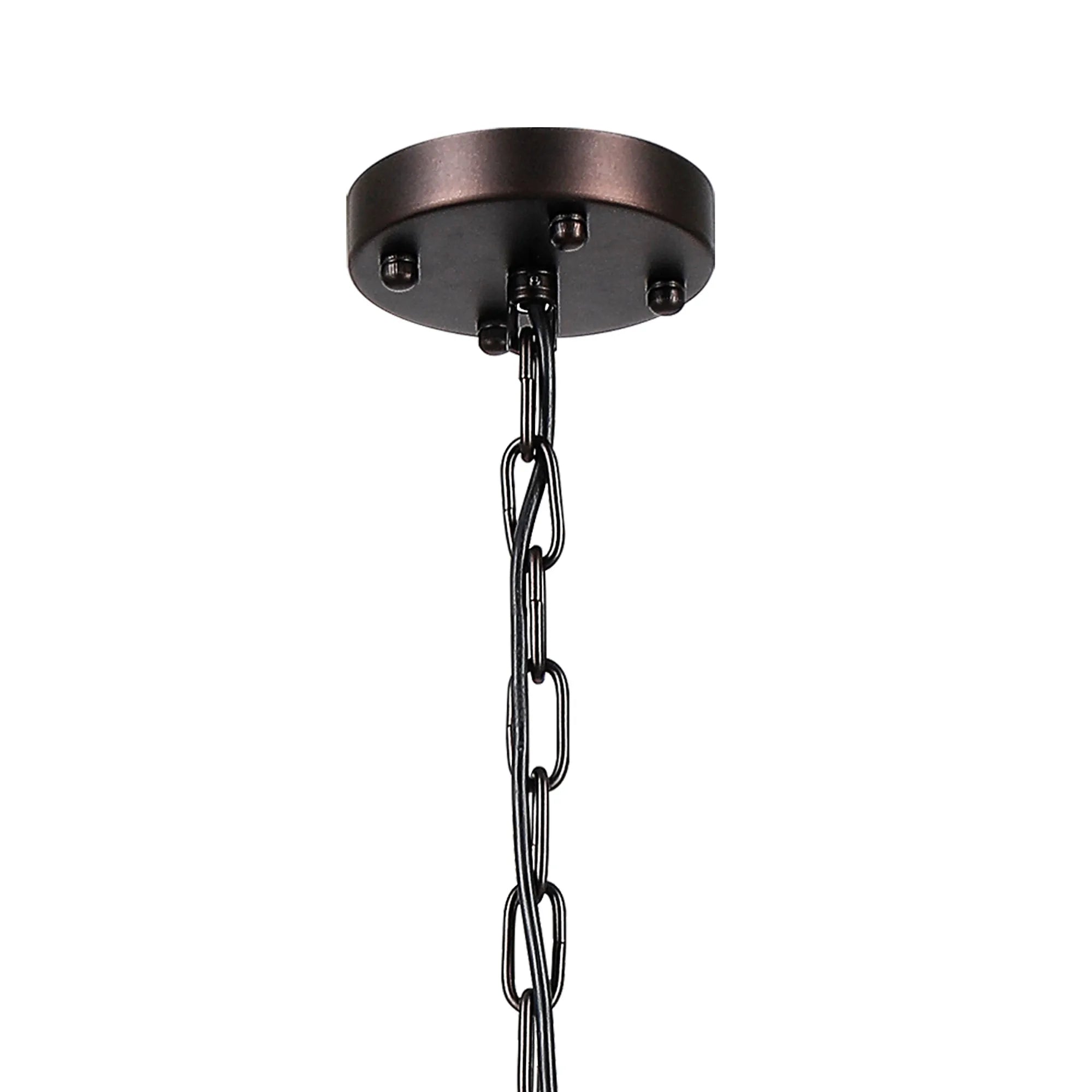 Robin 77cm Pendant & Semi Ceiling 15 Light - Brown Oxide & Smoke Glass Rods